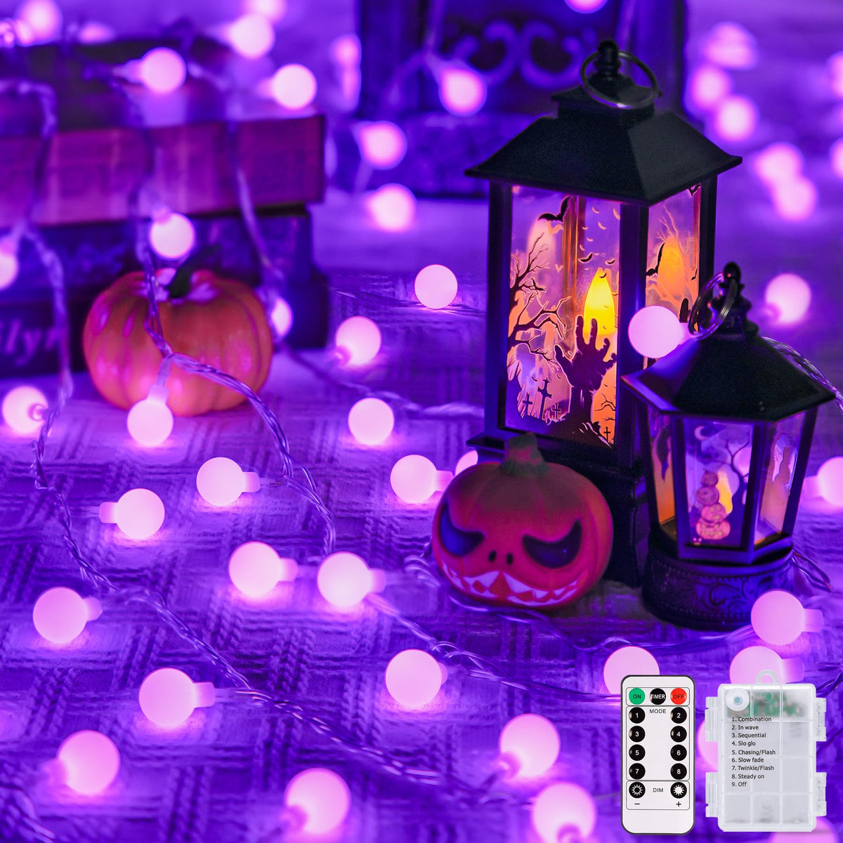 JMEXSUSS 100 LED Globe String Lights Indoor Bedroom, 33ft Fairy Lights