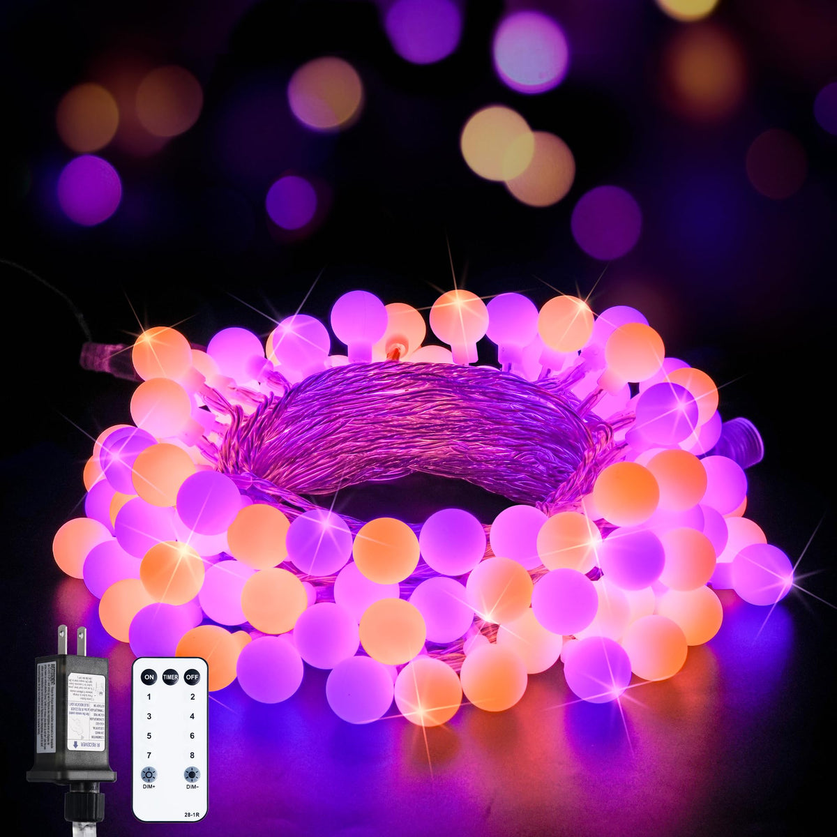 JMEXSUSS 100 LED Globe String Lights Indoor Bedroom, 33ft Fairy Lights