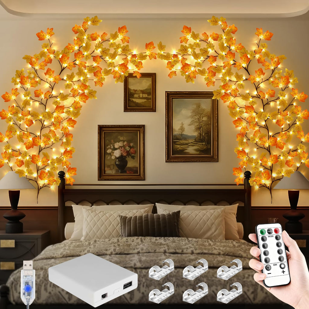 7.55FT 144LED Pink Cherry Blossom Tree Branch Lights for Wall Battery Box