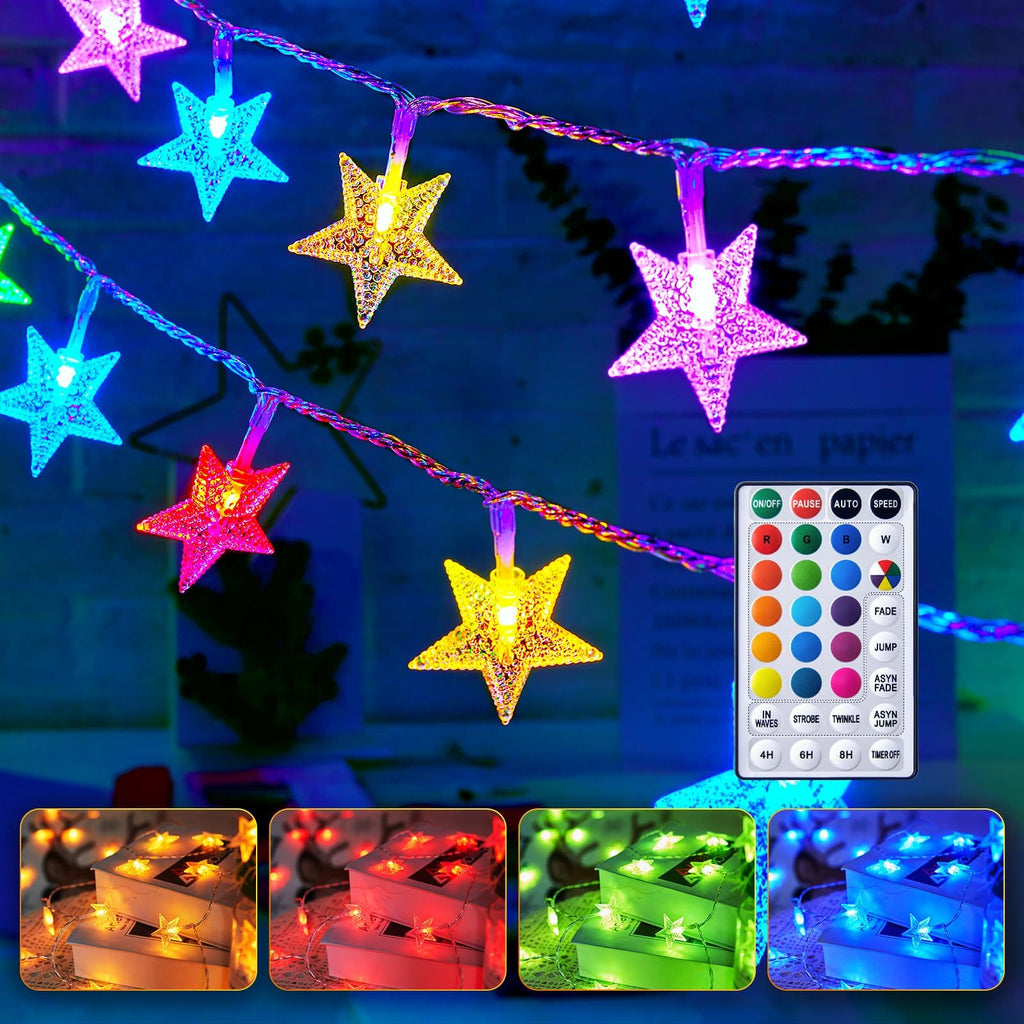 Minetom 50 LED Star String Lights, 17ft Fairy Lights Battery Operated