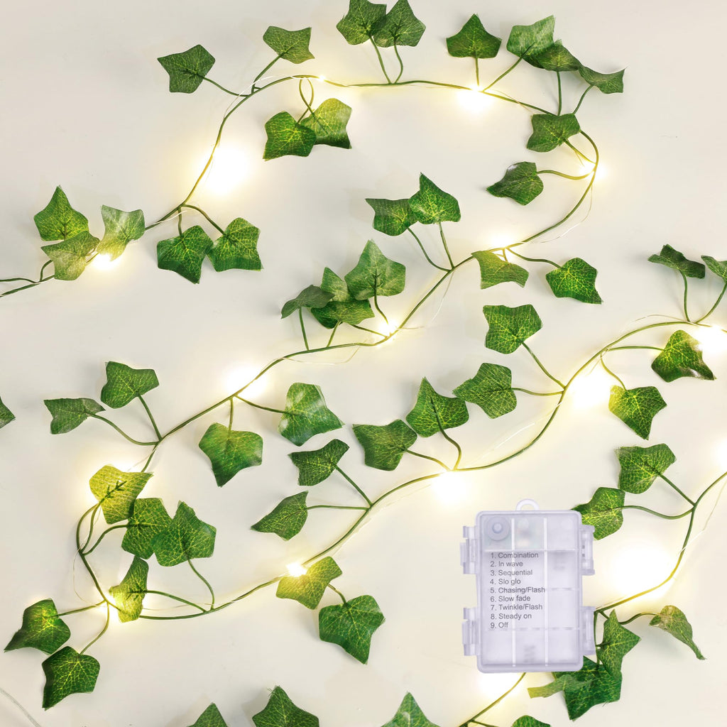 Fall Garland with Lights, Autumn Maple Leaf Lights, Fall Decor 14.7FT 40LED