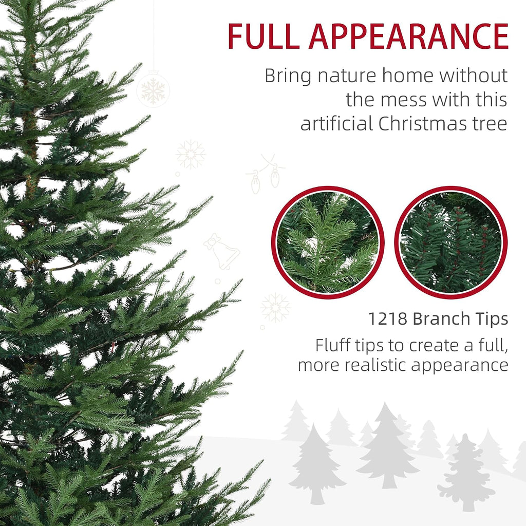 HOMCOM 7.5 Foot Artificial Christmas Tree, Nordic Pine, Green