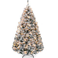 Best Choice Products 6ft Pre-Lit Artificial Christmas Tree Twinkling LEDs, Snow Flocked Design Pine Tree, Full Appearance Lighted Snowy w/Easy Assembly, 250 Lights, 928 Tips Metal Stand