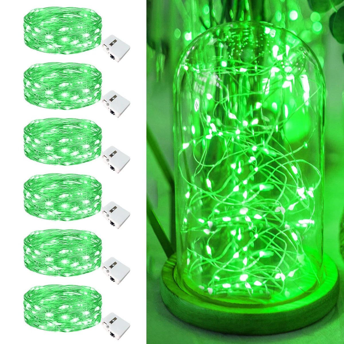 6 Pack Fairy Lights Battery Operated - 7ft 20 Led Twinkle lights 3 Modes, Bulk Mini String Lights Waterproof for Mason Jars Vases DIY Party Table Centerpieces Christmas Decoration -Warm White