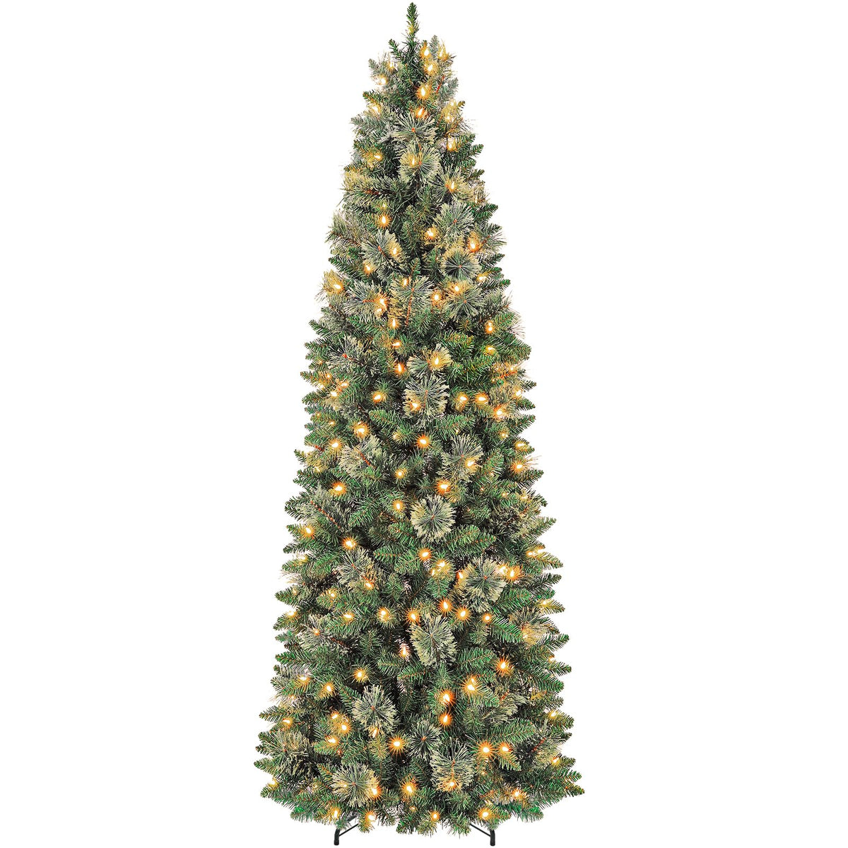 Hykolity 7.5 ft Slim Prelit Christmas Tree with Pine Needle