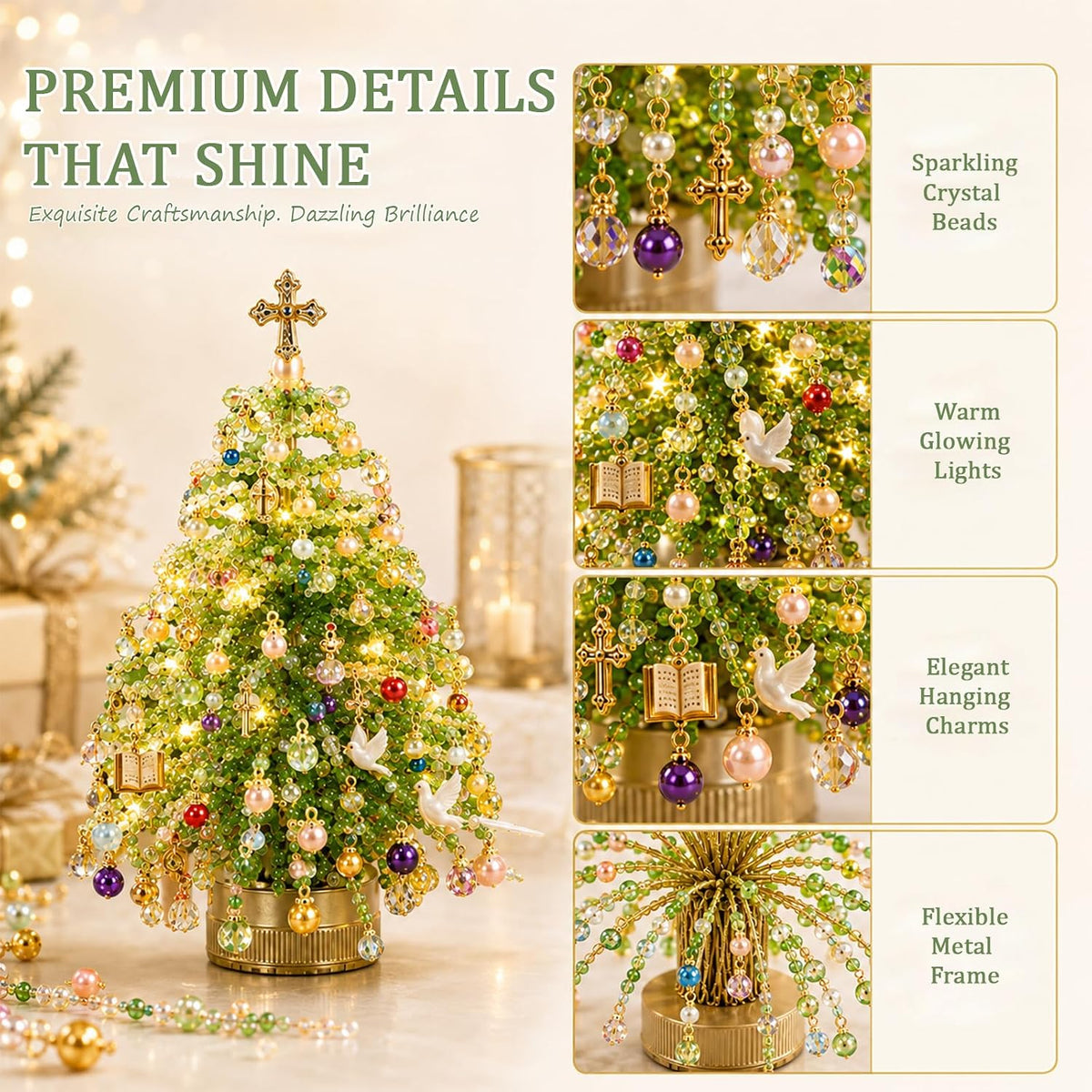 DIY Beaded Christmas Tree Kit for Adults (All Styles - 5Pcs)