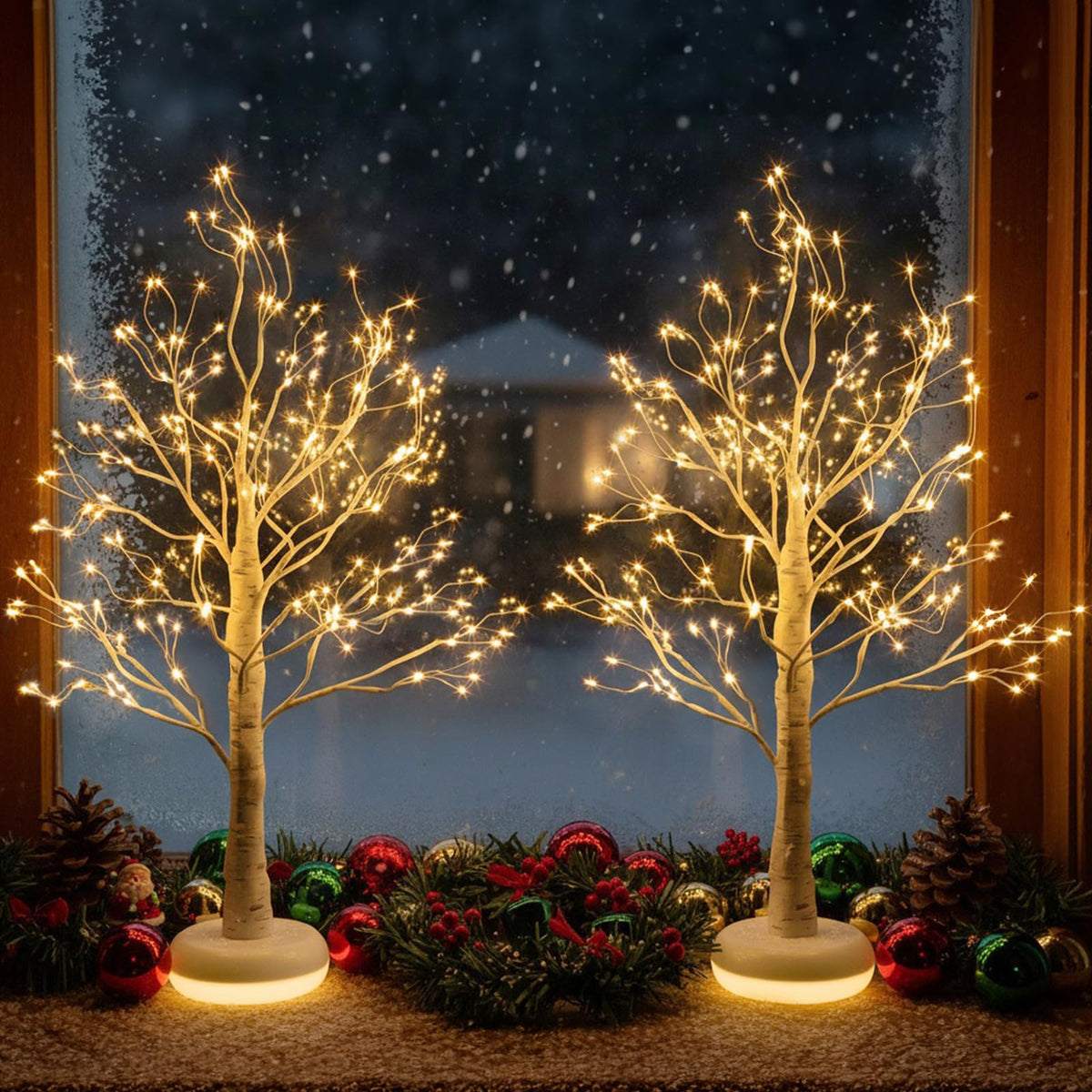 Birch Tree with Lights, Lighted Twinkle Christmas Tree Fairy Light Spirit