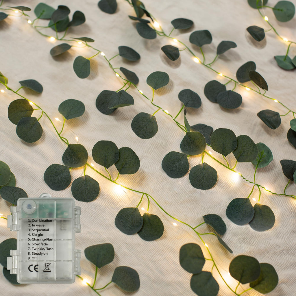 Maple Leaf String Lights, 2 Pack Battery Operated Fall Garland