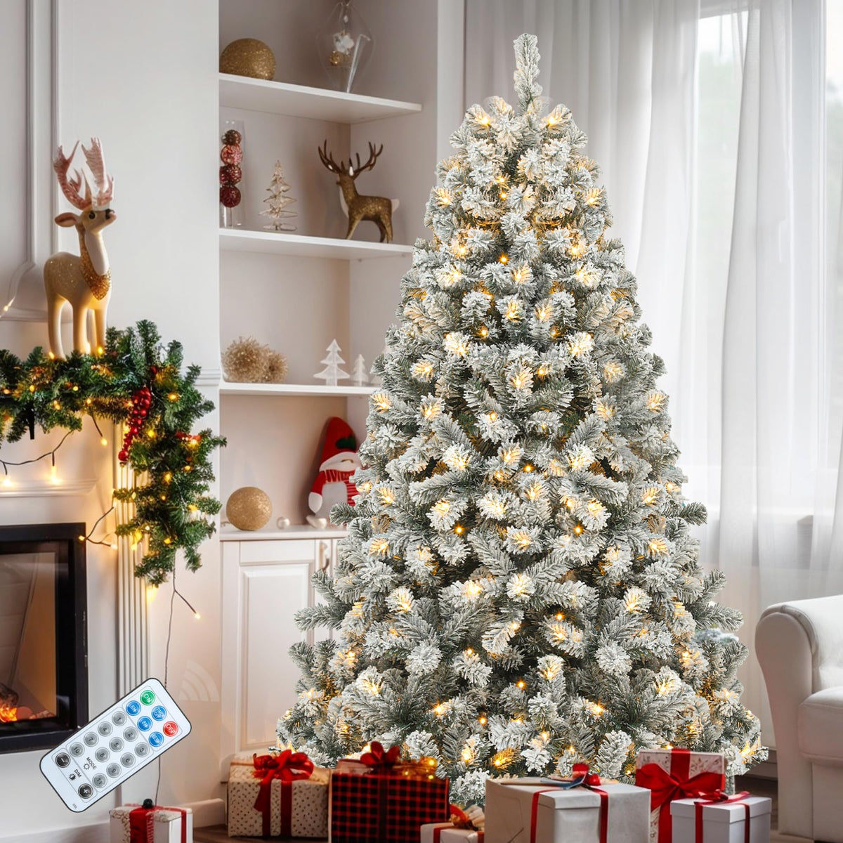 YITAHOME Prelit Green Christmas Tree 6ft with Remote