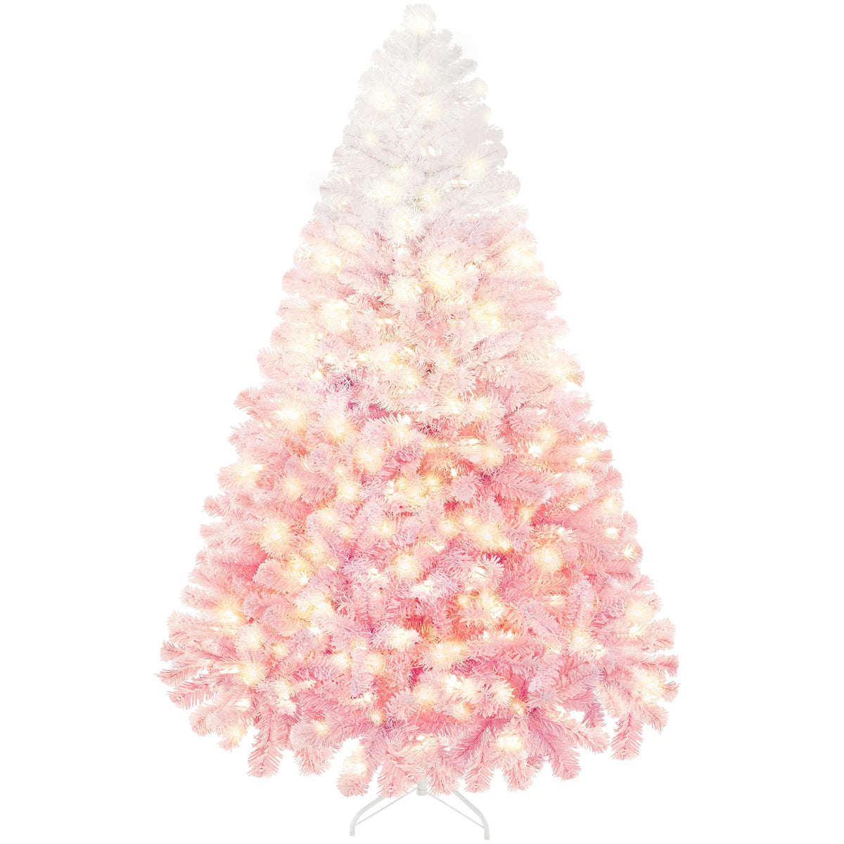Yaheetech 6ft Pre-Lit Snow Flocked Artificial Christmas Tree, 250 Lights