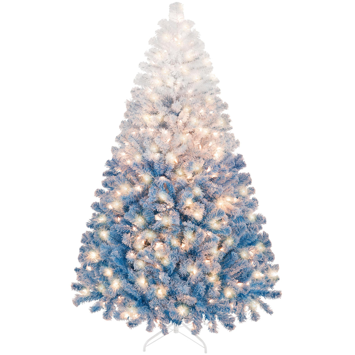 Yaheetech 6ft Pre-Lit Snow Flocked Artificial Christmas Tree, 250 Lights