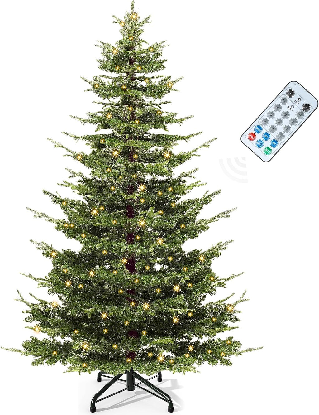 YITAHOME 6.5ft Prelit Aspen Fir Crystal-Decorated Christmas Tree w/Remote