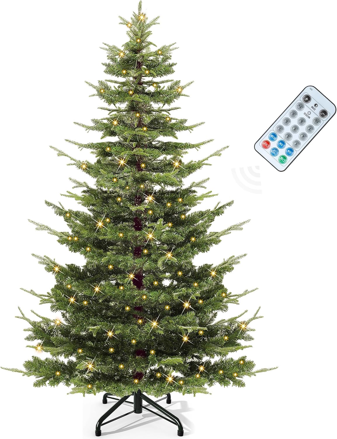 YITAHOME 6.5ft Prelit Aspen Fir Crystal-Decorated Christmas Tree w/Remote