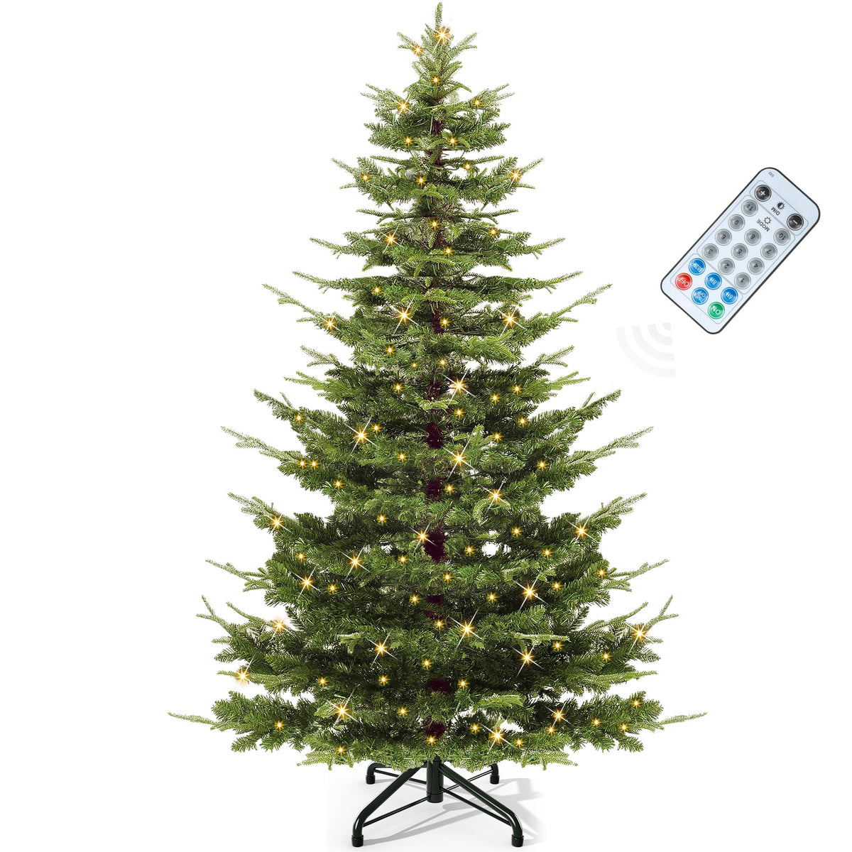YITAHOME 6.5ft Prelit Aspen Fir Crystal-Decorated Christmas Tree w/Remote