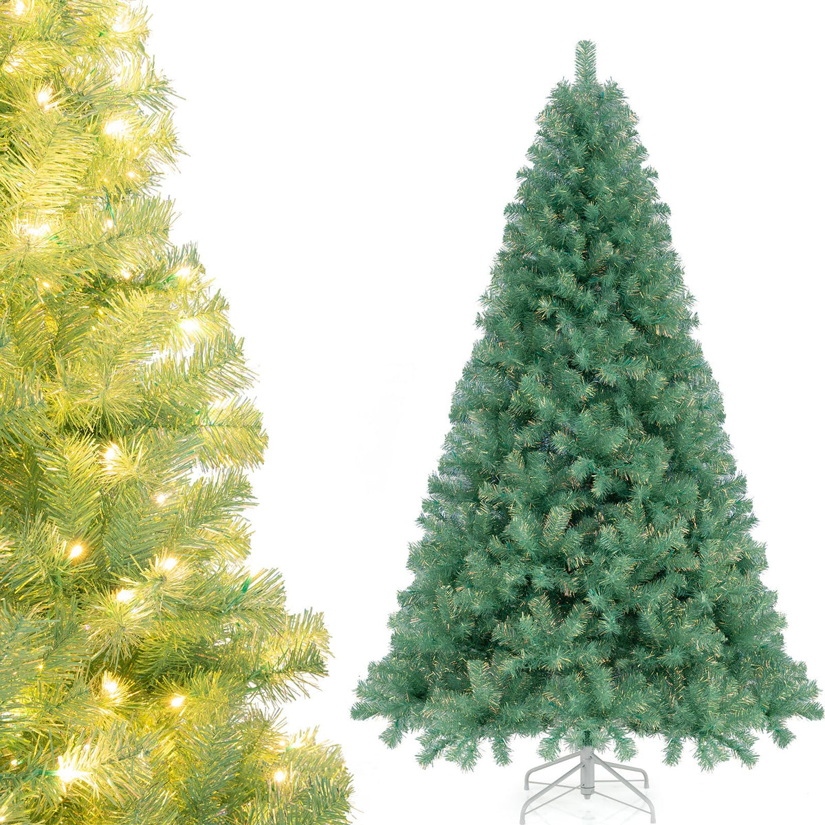 COSTWAY 4 FT Pre-lit Christmas Tree, Artificial Holiday Xmas Tree