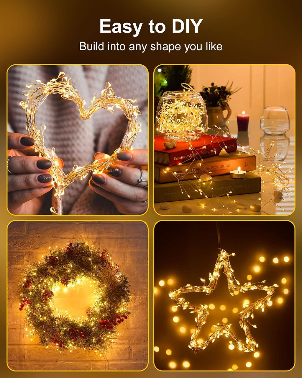 Minetom Fairy Lights Battery Operated, Twinkle String Lights 5ft 60LED