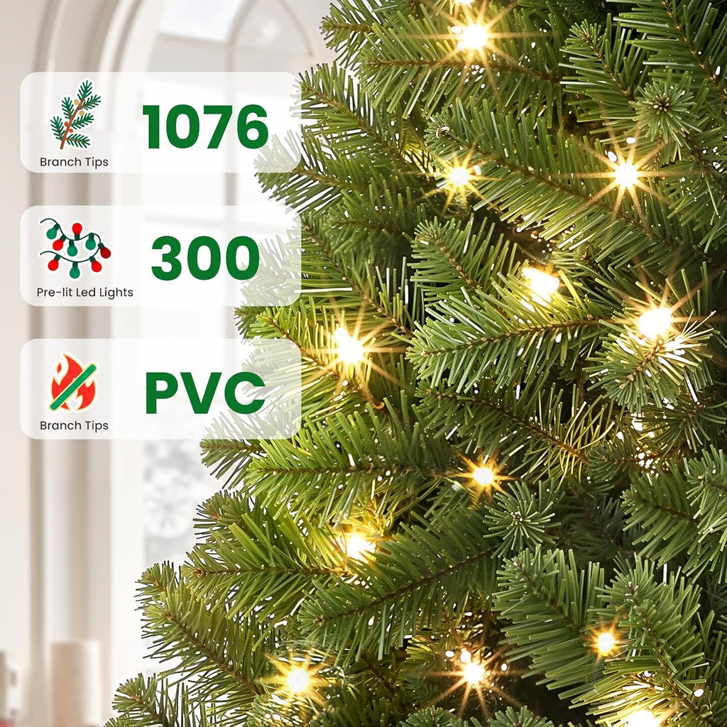 SHareconn 7ft Prelit Artificial Classic Spruce Christmas Tree