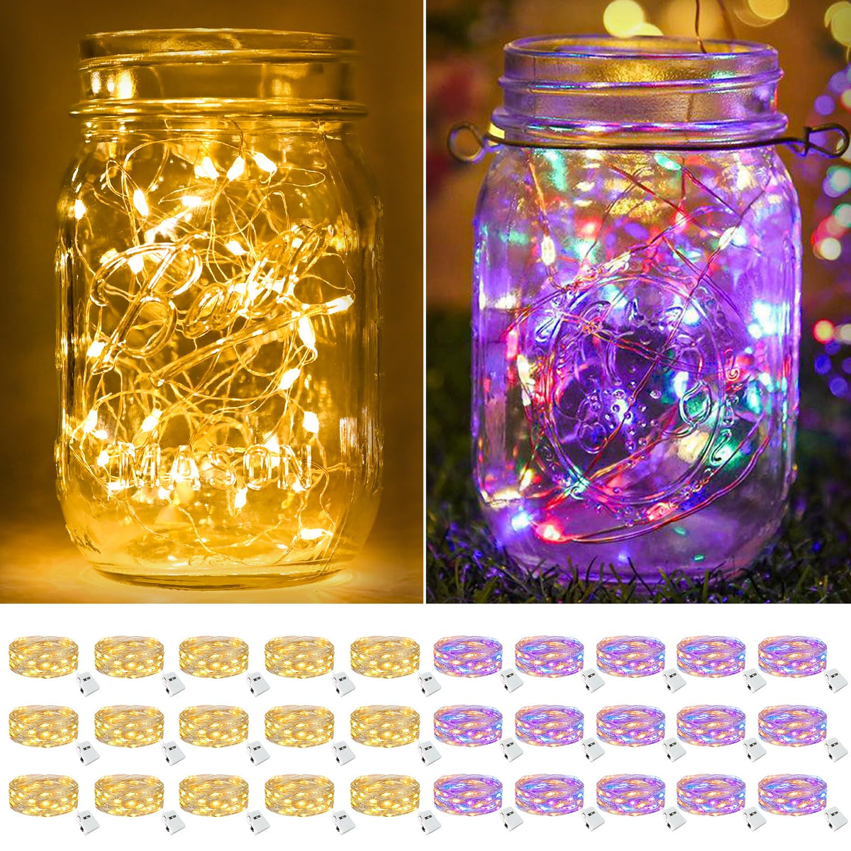 btfarm 30 Pack Fairy Lights Battery Operated Twinkle Lights with 3 Modes