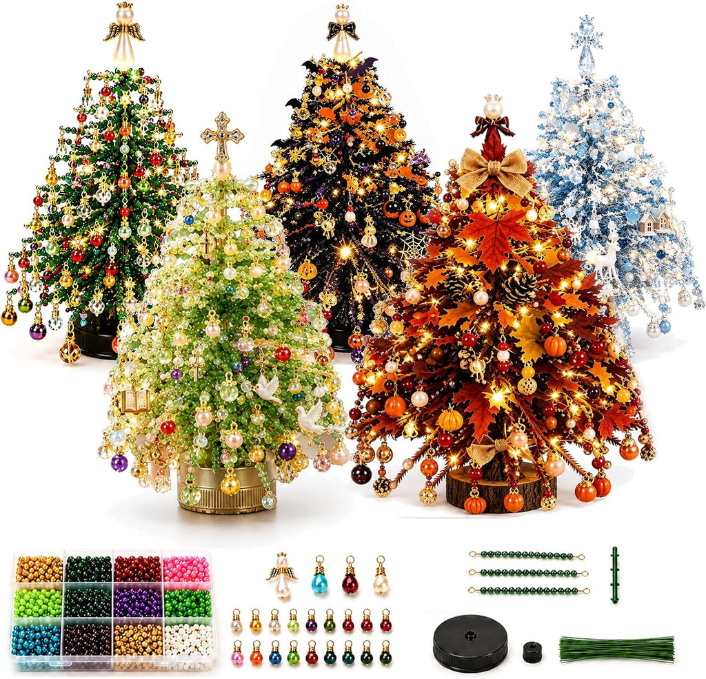 DIY Beaded Christmas Tree Kit for Adults (All Styles - 5Pcs)