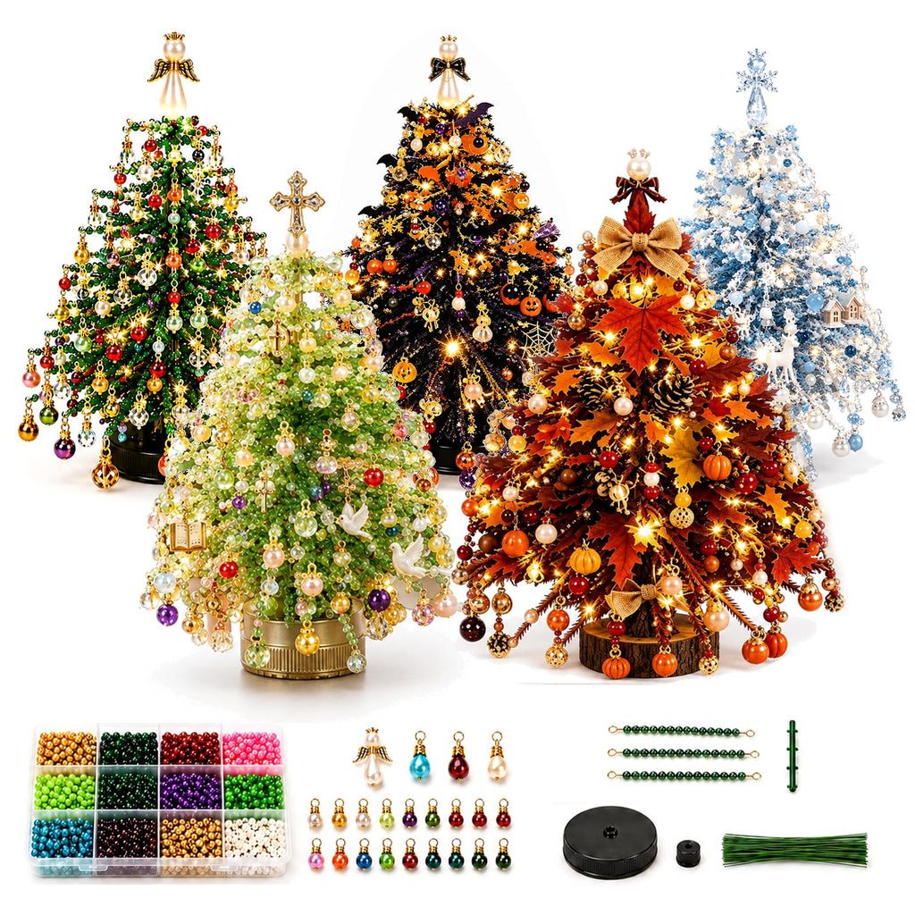 DIY Beaded Christmas Tree Kit for Adults (All Styles - 5Pcs)