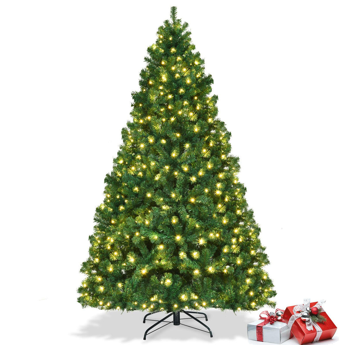 COSTWAY 4 FT Pre-lit Christmas Tree, Artificial Holiday Xmas Tree