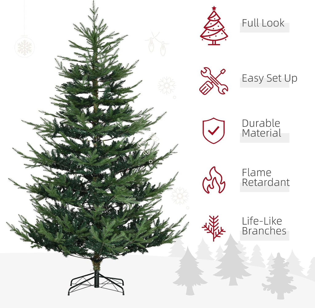 HOMCOM 7.5 Foot Artificial Christmas Tree, Nordic Pine, Green
