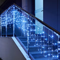 GTSYDING LED Icicle Lights, 96 LEDs 13FT 8 Modes Curtain Extendable Fairy Christmas Ceiling Dangling Hanging Twinkle Memory Lights for Outdoor Indoor Decorations (Warm White, 4M)
