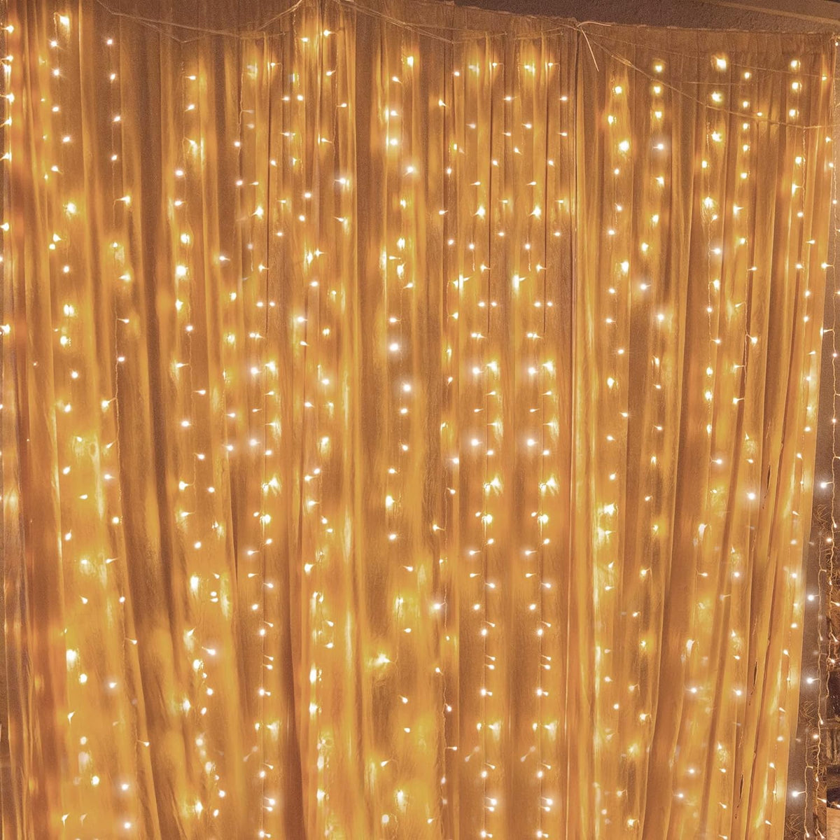 Twinkle Star 300 LED Curtain String Lights, Warm White