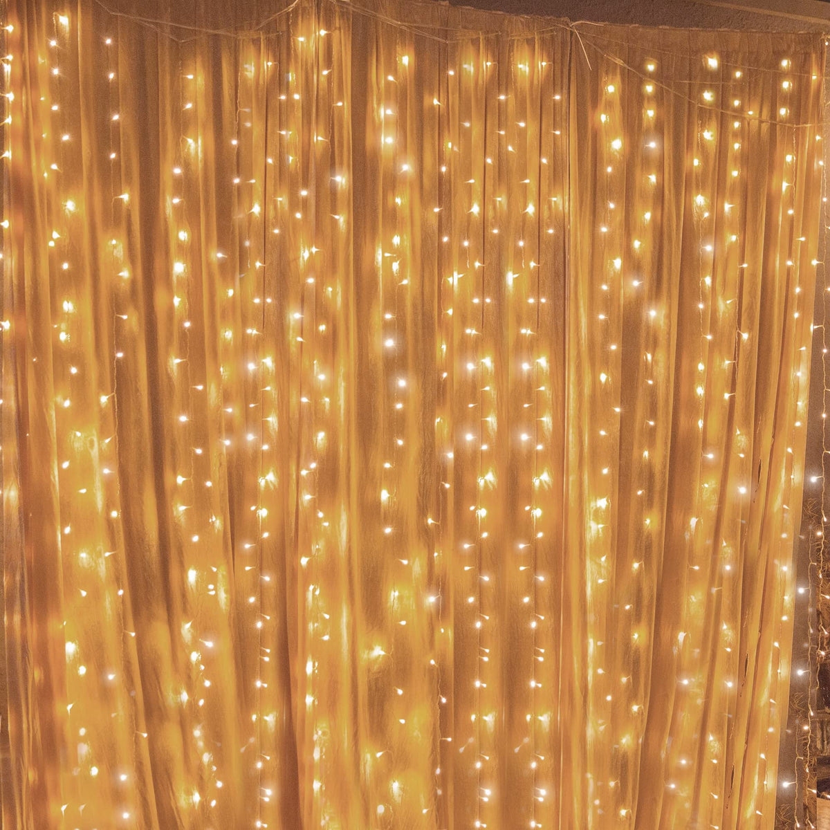 Twinkle Star 300 LED Curtain String Lights, Warm White