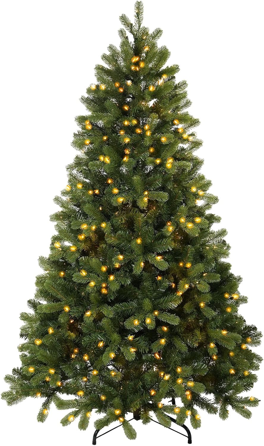 6.5FT Pre-Lit Artificial Christmas Tree with 650 White Lights