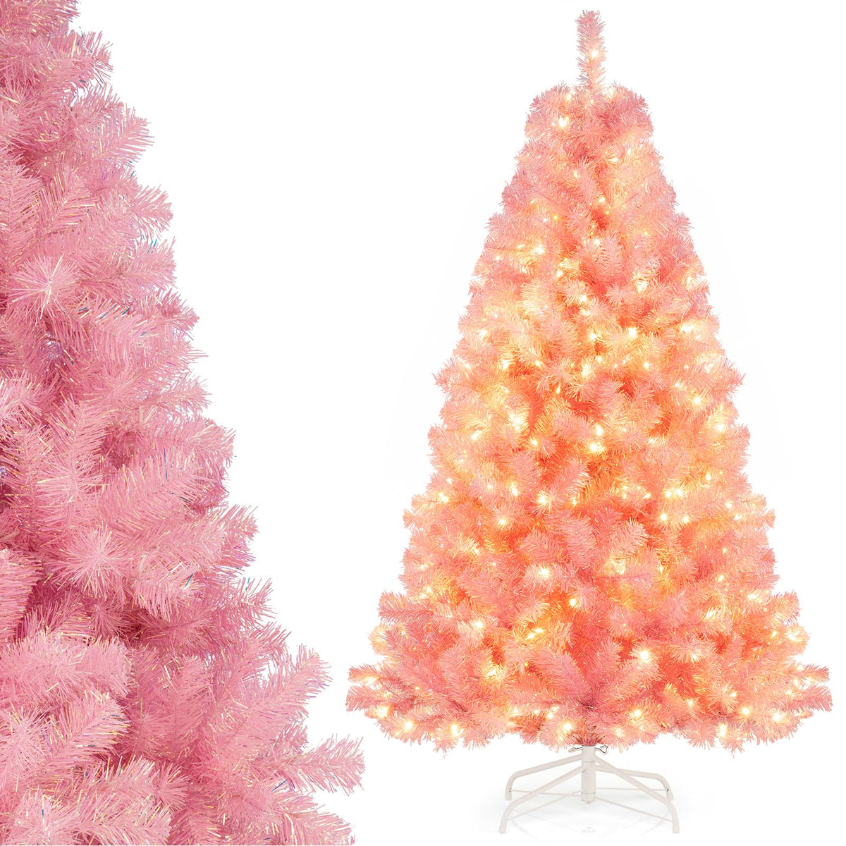 COSTWAY 4 FT Pre-lit Christmas Tree, Artificial Holiday Xmas Tree