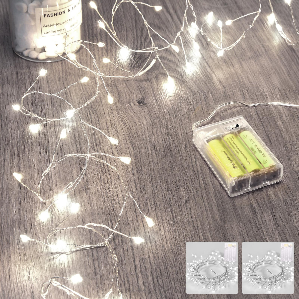 Minetom Fairy Lights Battery Operated, Twinkle String Lights 5ft 60LED