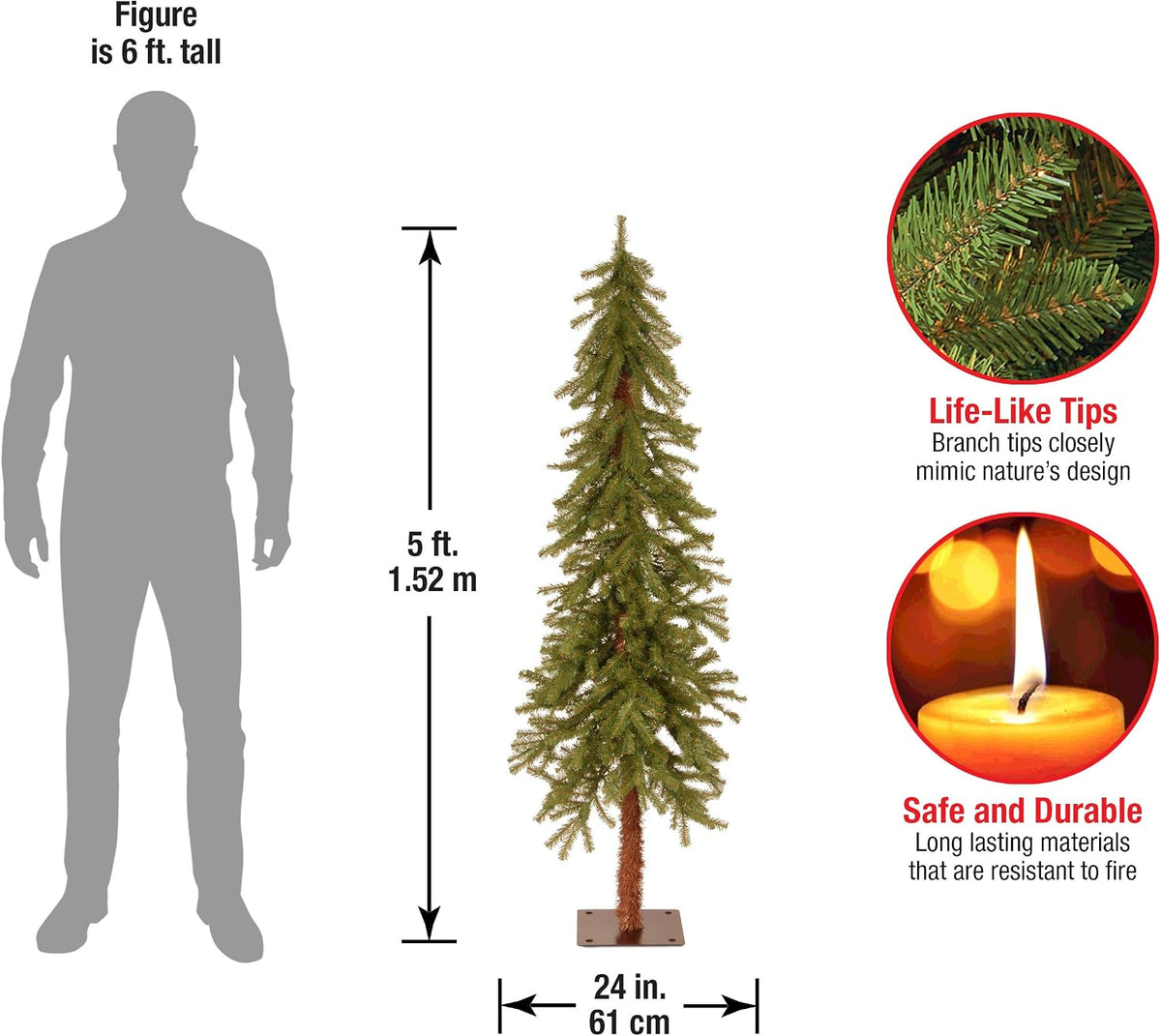 National Tree Company 5ft Unlit Hickory Cedar Artificial Christmas Tree