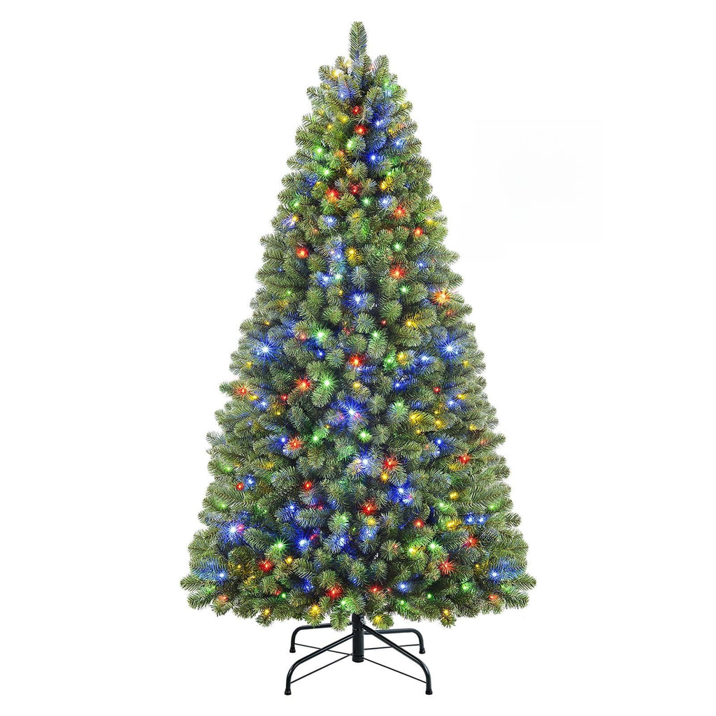 7FT Artificial Prelit Classic Christmas Tree with Remote Control,Timer