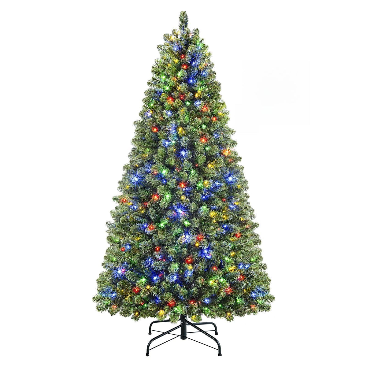 7FT Artificial Prelit Classic Christmas Tree with Remote Control,Timer