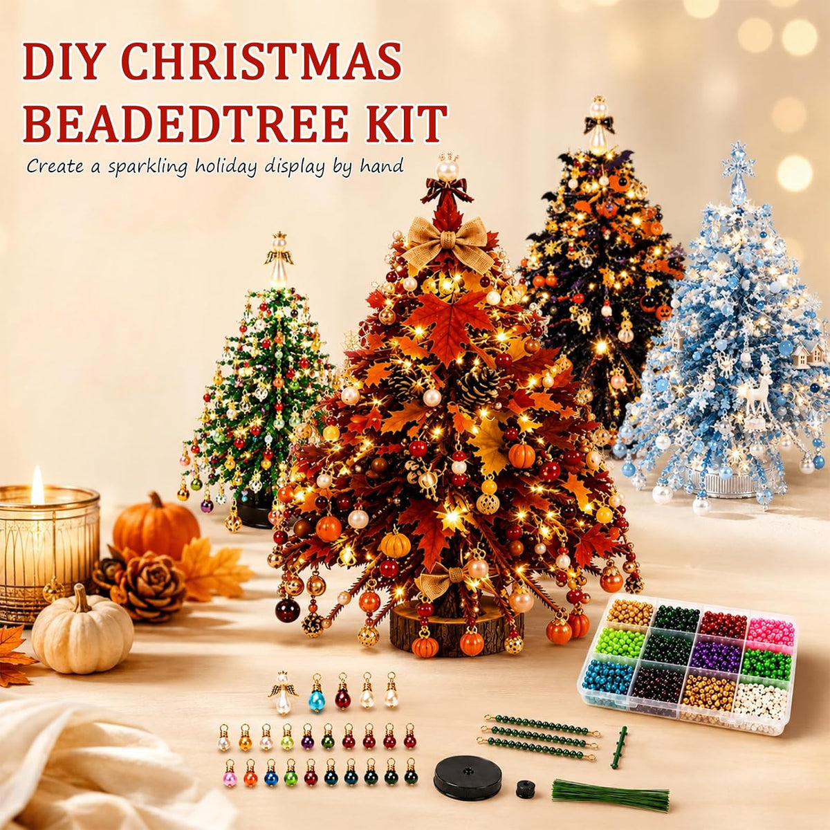 DIY Beaded Christmas Tree Kit for Adults (All Styles - 5Pcs)