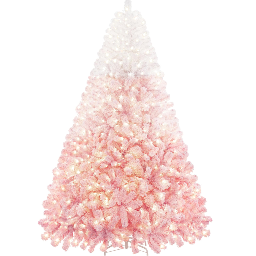 Yaheetech 6ft Pre-Lit Snow Flocked Artificial Christmas Tree, 250 Lights