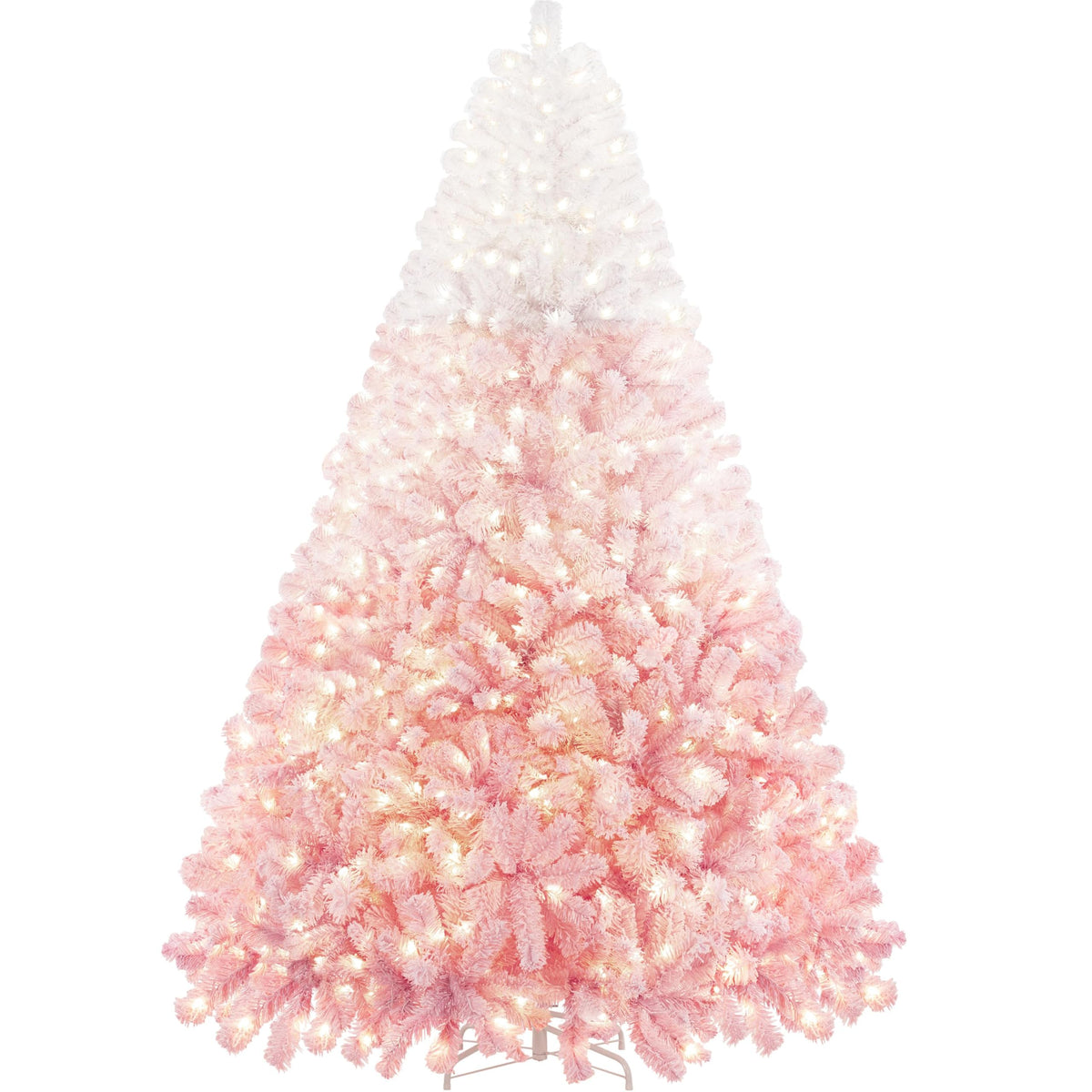 Yaheetech 6ft Pre-Lit Snow Flocked Artificial Christmas Tree, 250 Lights