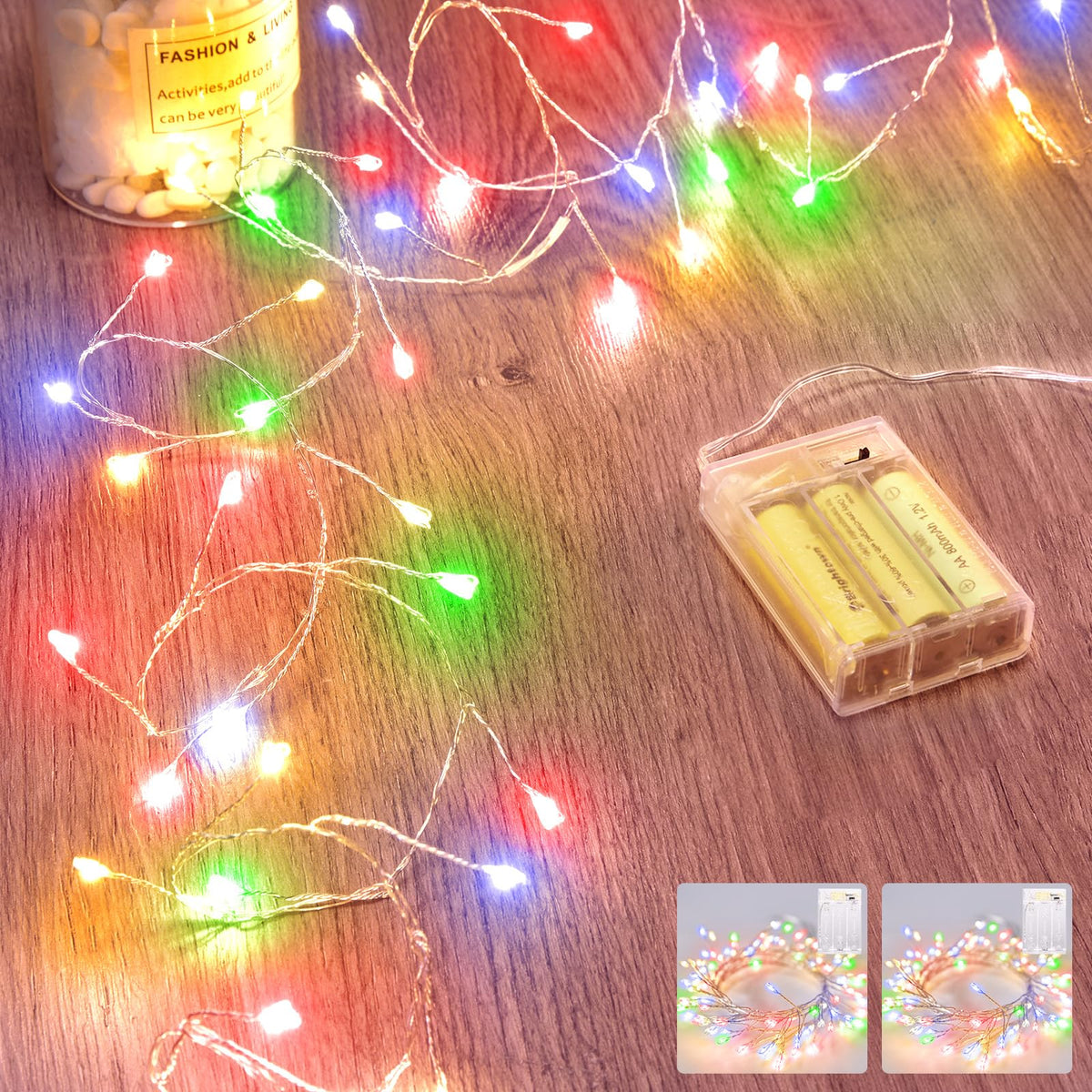 Minetom Fairy Lights Battery Operated, Twinkle String Lights 5ft 60LED