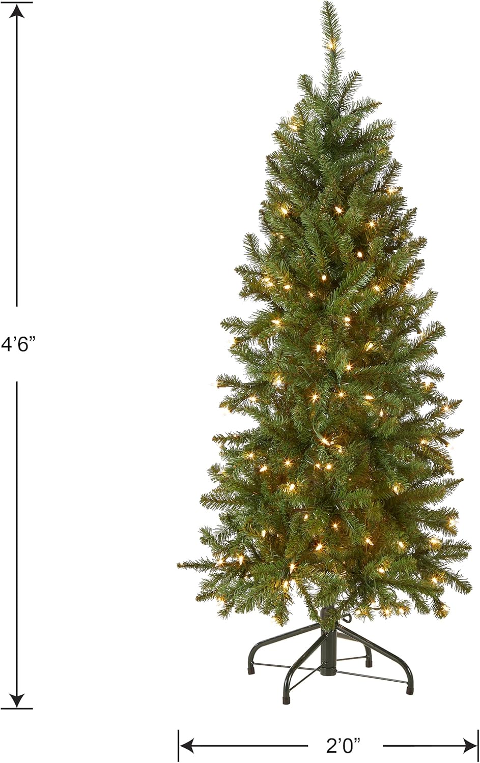 National Tree Company 4.5ft Pre-Lit Kingswood Fir Slim Christmas Tree