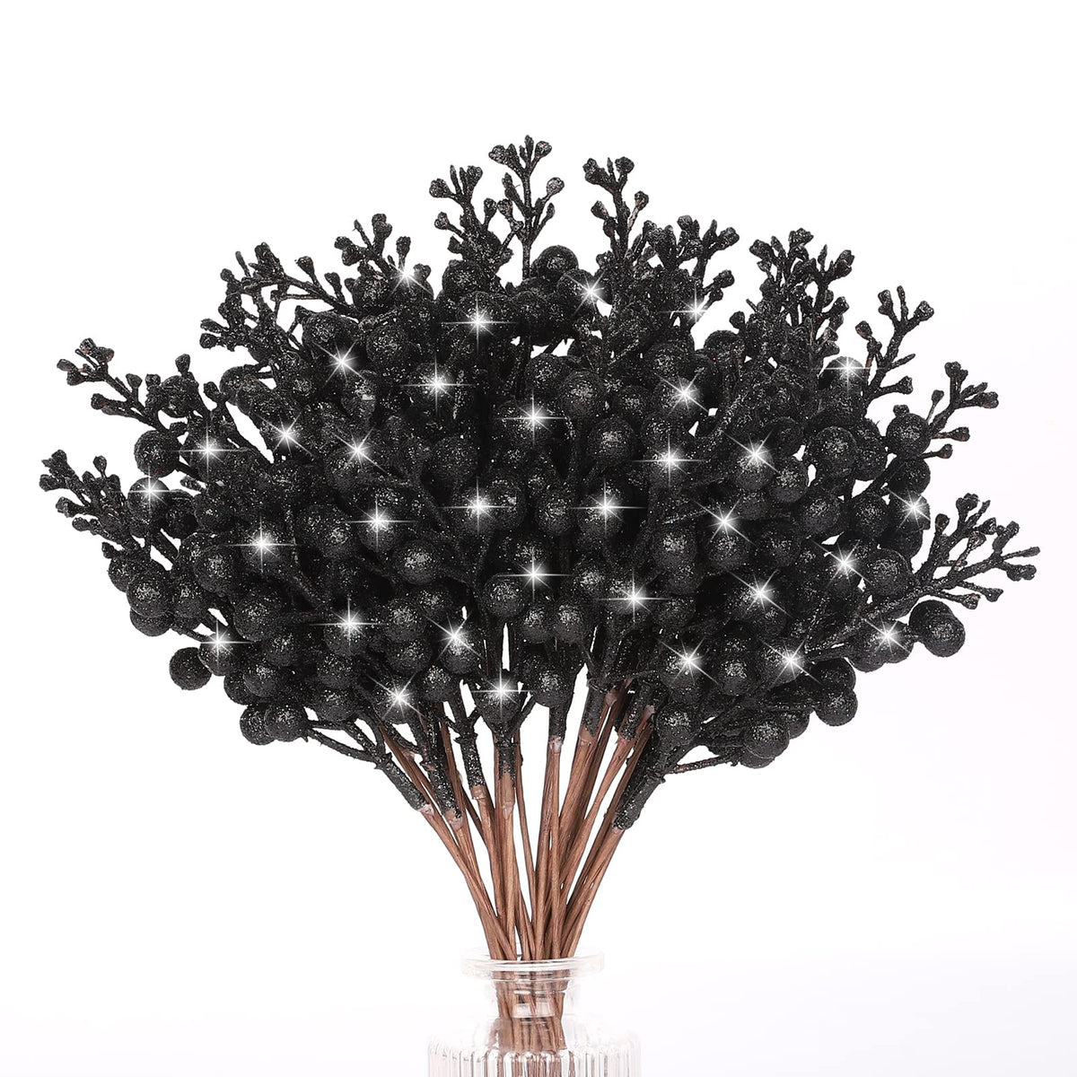 36Pcs Christmas Glitter Berry Stems, 9.5'' Artificial Christmas Tree Picks