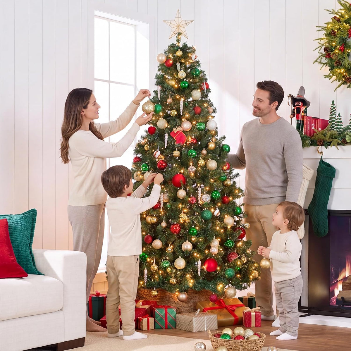 Best Choice Products 6ft Artificial Christmas Tree with LED Twinkling Lights, Pre-Lit Spruce Realistic Holiday Xmas Décor, 250 Lights, 798 Tips