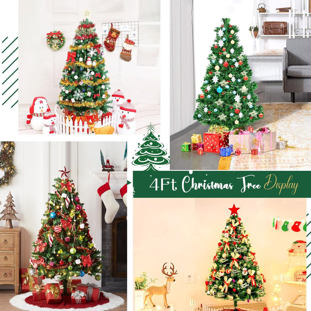 4ft Green Artificial Christmas Tree,Arbol de Navidad Small Fake Xmas Tree