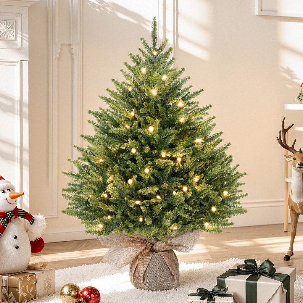Alupssuc 2ft Prelit Artificial Mini Christmas Tree for Tabletop Desk Decor