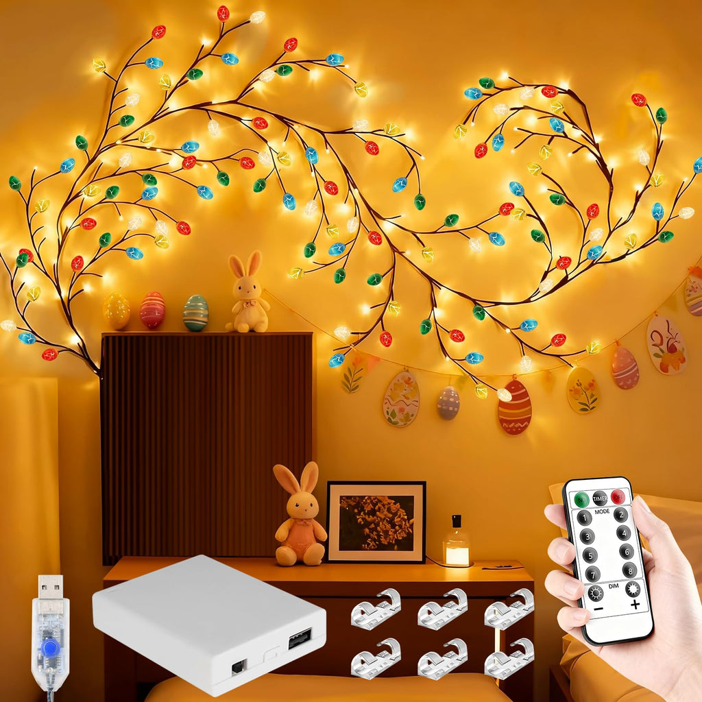 7.55FT 144LED Pink Cherry Blossom Tree Branch Lights for Wall Battery Box