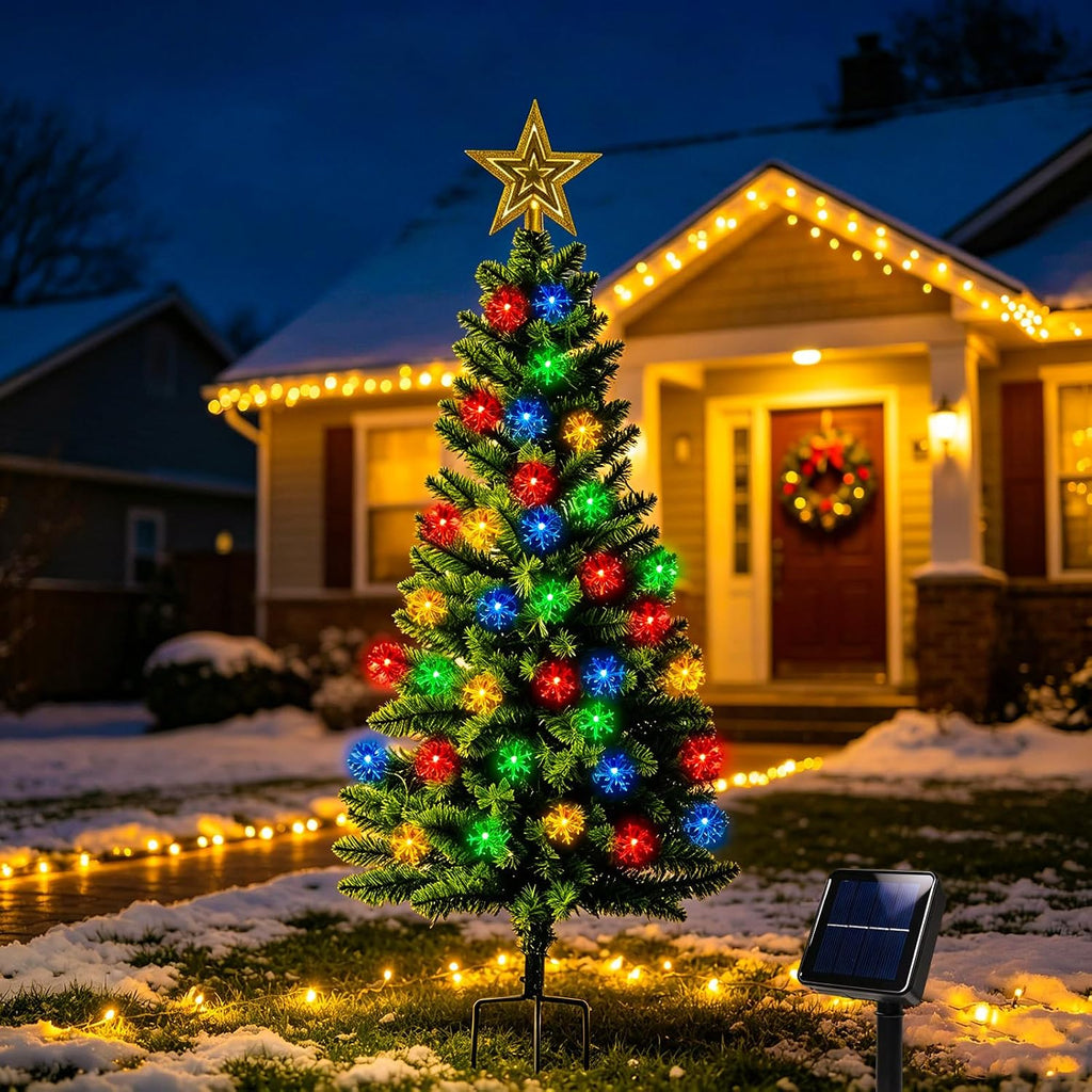 4FT 100LED Solar Christmas Tree for Outdoor Christmas Decorations