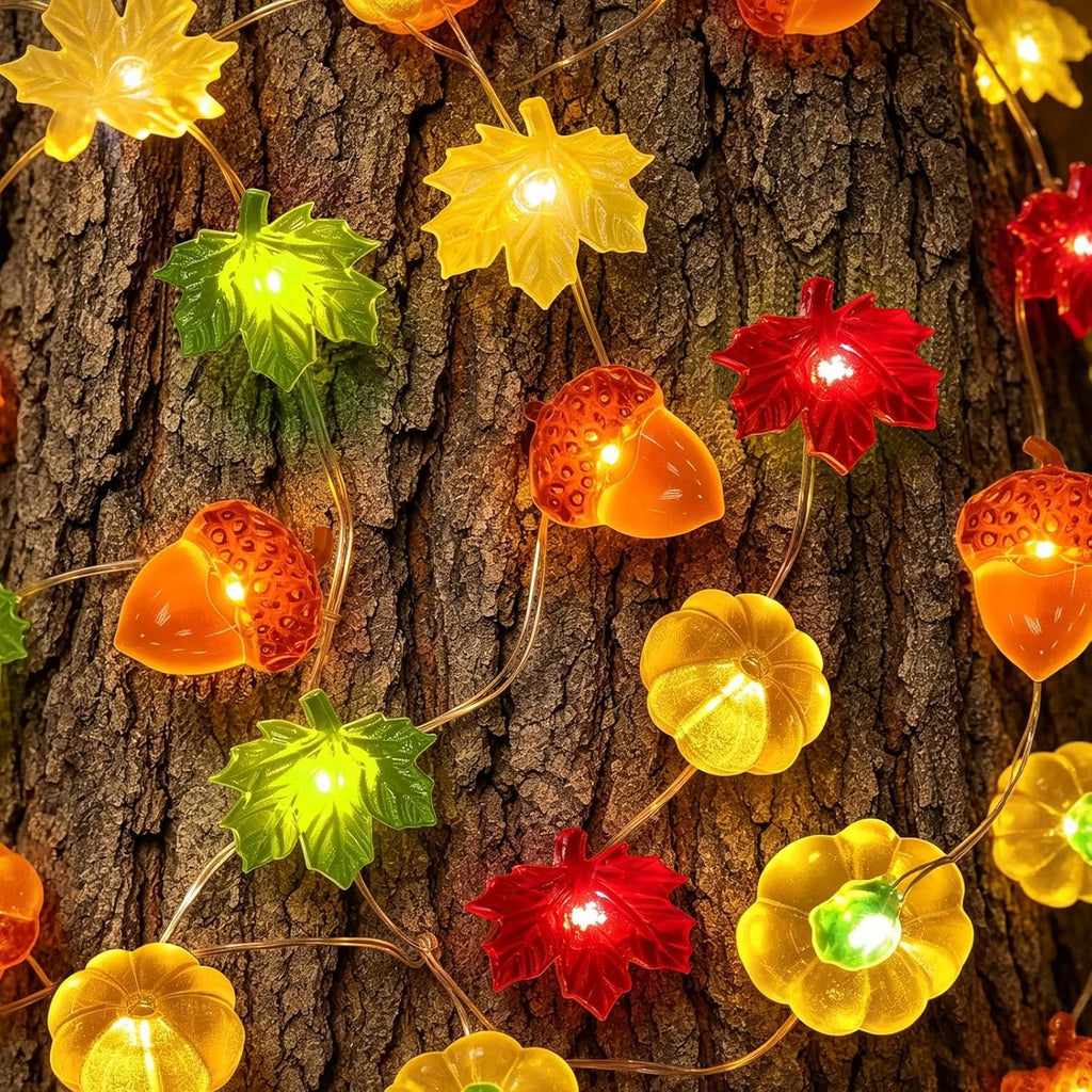 40LED Fall String Lights, 13FT Pumpkin Fall Decorations for Home 2026