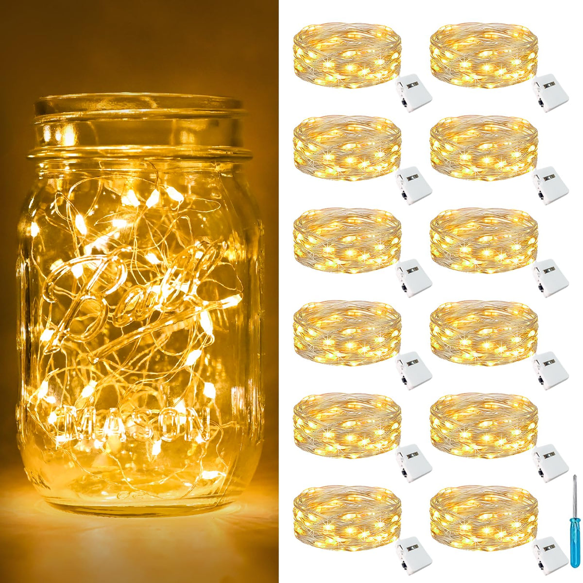 btfarm 30 Pack Fairy Lights Battery Operated Twinkle Lights with 3 Modes