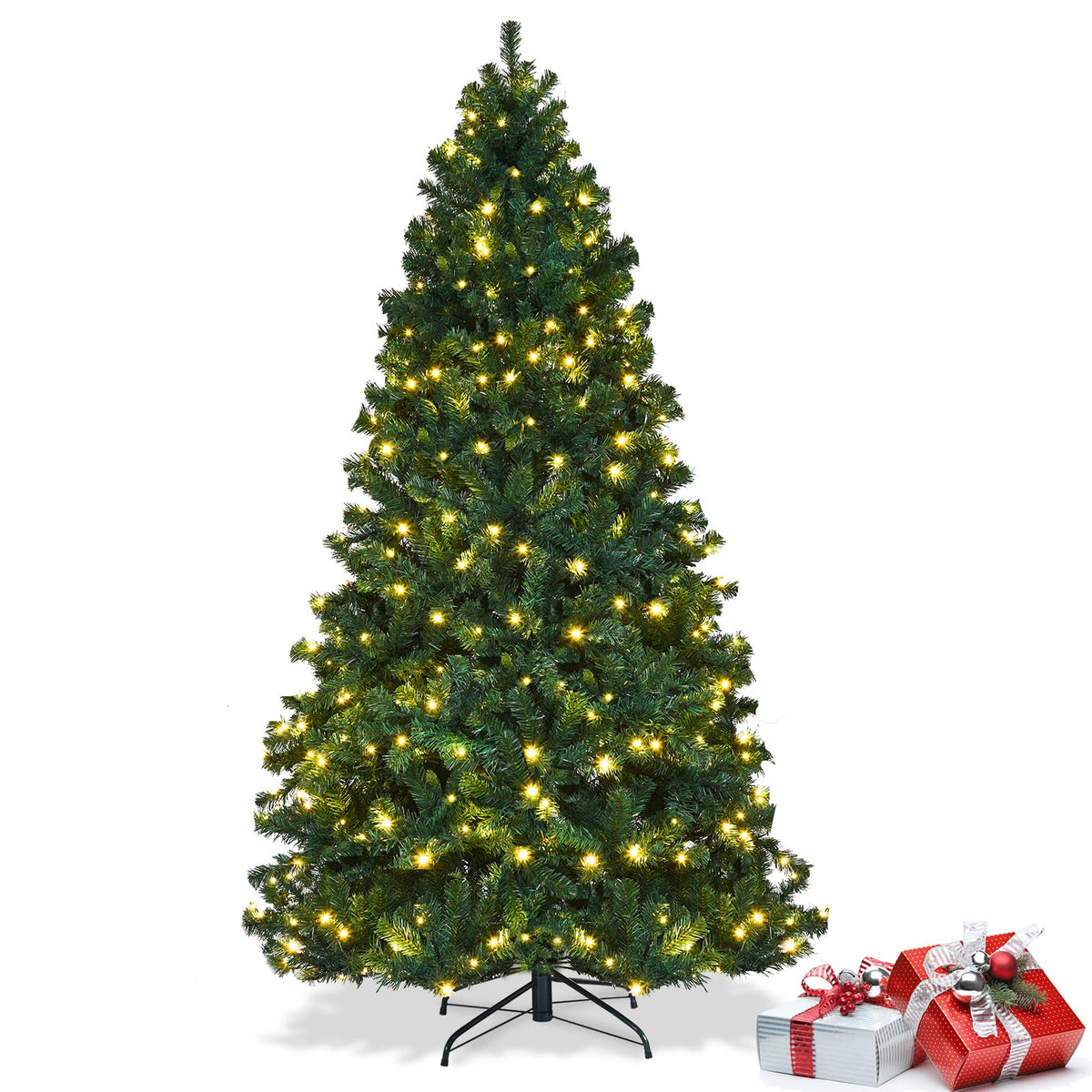 COSTWAY 4 FT Pre-lit Christmas Tree, Artificial Holiday Xmas Tree
