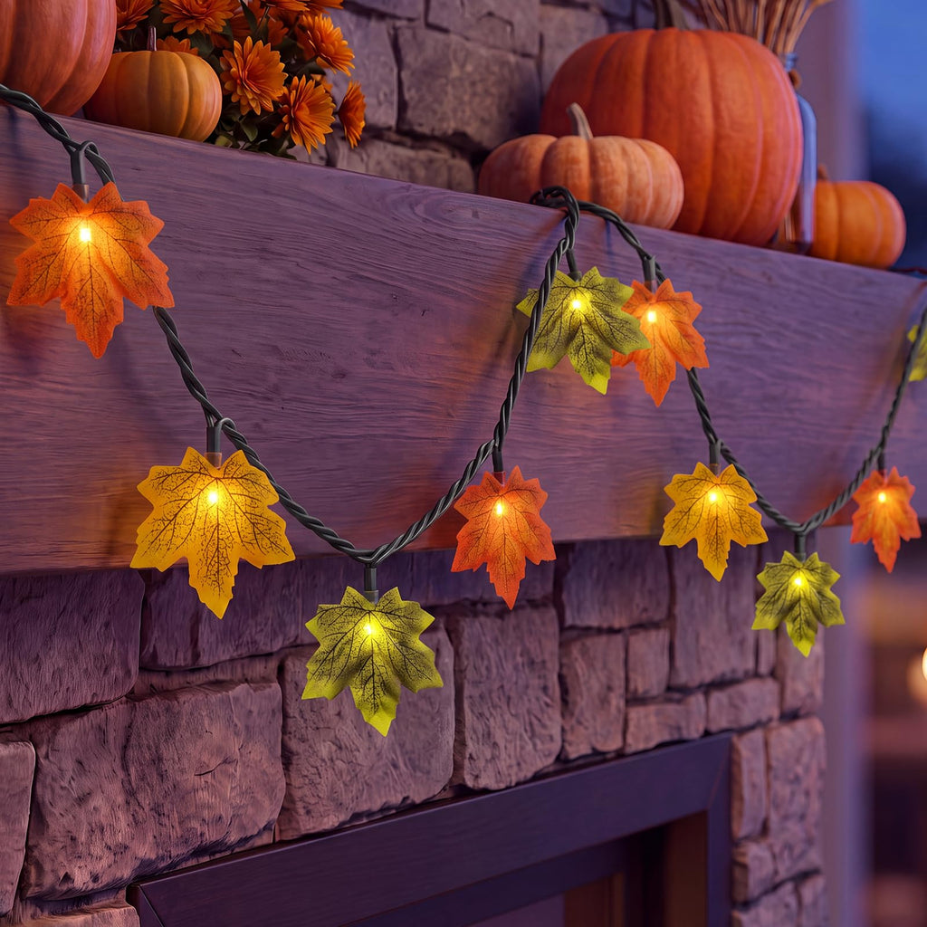 SUNSGNE Thanksgiving Turkey String Lights, 12FT 20 LED Fall Decor Lights